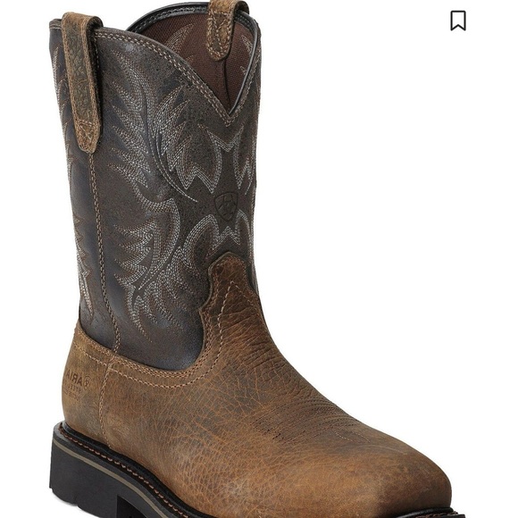 Ariat Men’s Sierra Two-Tone Leather Work Boots- Steel Toe - Picture 1 of 4